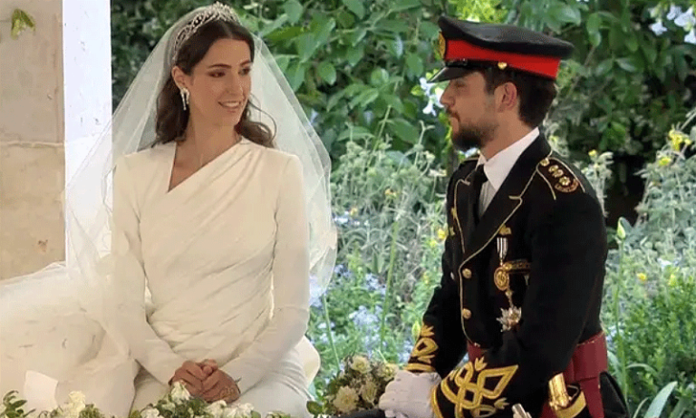 ردن کے ولی عہد شہزادہ حسین بن عبداللہ اور سعودی خاتون رجوہ السیف