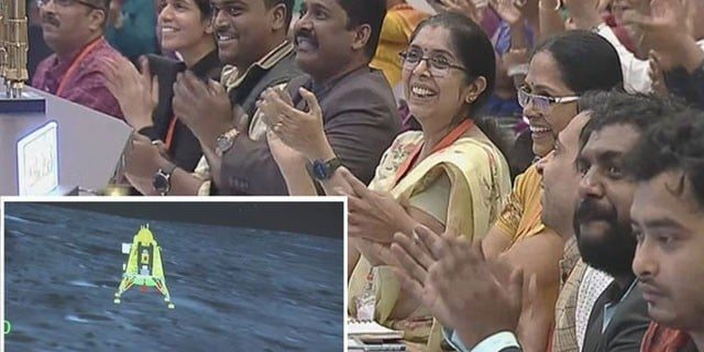 Indian chanderyan lands on moon